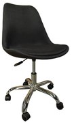 Scaun birou Freddy, rotativ, negru, textil, picioare metalIce