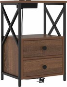vidaXL Dulap de noapte Stejar închis 40 x 31 x 60 cm Lemn compozit