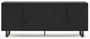 Comodă neagră 201x80x40 cm Peta – Marckeric