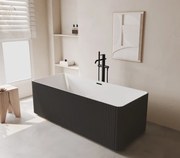 Cada acril freestanding Linea Pure, Negru Mat/Alb lucios, 170 cm, 5040