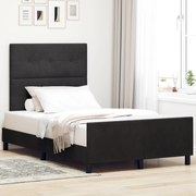 vidaXL Cadru de pat cu headboard Negru 120 x 190 cm Catifea