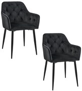 Set 2 scaune de sufragerie Satya (negru). 1071232
