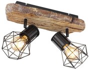 Aplica de perete / tavan cu 2 spoturi design industrial PRISKA negru