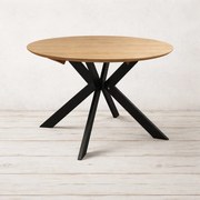 Masa Berg Star din stejar masiv O120 cm, extensibila la 220 cm, picioare spider