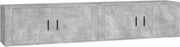 vidaXL Dulapuri TV montate pe perete, 2 buc., gri beton, 100x34,5x40cm
