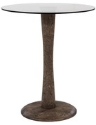 Masuta de cafea rotunda din lemn de mango si sticla Boogie 60x60x70 cm maro