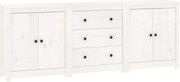vidaXL Servantă, alb, 210x35x80 cm, lemn masiv de pin