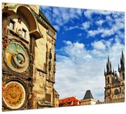 Tablou pe sticlă - Ceasul astronomic din Praga (70x50 cm)