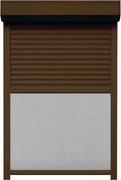 Rulou Exterior Aluminiu Maro Deschis cu Plasă Insecte – Acționare Manuală