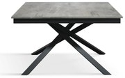 Masa Tiglio, blat extensibil pal laminat, picior metalic - BLAT GRI CIMENT, PICIOR GRI ANTRACIT - 160 cm / 80 cm