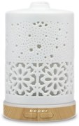 Difuzor de aromа Beper 70.404, USB 5V, 100 ml, 2 trepte, Capac ceramic, Lumina LED, 7 culori, Alb