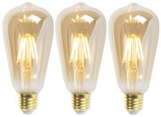 Set 3 lămpi LED E27 reglabile ST64 goldline 5W 380 lm 2200K