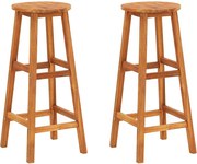 vidaXL Scaune de bar, 2 buc., lemn masiv de acacia