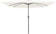 vidaXL Parasol de Grădină Nisipiu 295 x 295 x 245 cm Poliester și oțel