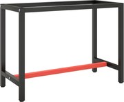 vidaXL Cadru banc de lucru, negru mat/roșu mat, 110x50x79 cm, metal