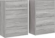vidaXL Dulapuri, 2 buc., gri sonoma, 60x31x84 cm, lemn prelucrat