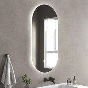 Oglinda cu iluminare si dezaburire Inter Ceramic Bruno ovala 40x80 cm