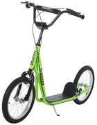 HOMCOM Trotineta copii Scooter Tretroller Cityroller Kickscooter cu înălțime reglabilă Kickboard cu anvelope gonflabile și frână de mână Trotineta copii Pliabilă de la 5 ani 16 inch Verde 139 x 58 x 90-96 cm | Aosom Romania