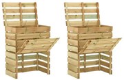 vidaXL Compostor grădină din șipci 2 buc. 80x50x100 cm lemn pin tratat