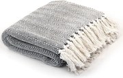 vidaXL Cuvertură de pat, bumbac, bleumarin, 160x210 cm