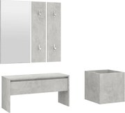 vidaXL Set de mobilier pentru hol, gri beton, lemn prelucrat
