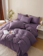 Lenjerie Pat Dublu, Jacquard Finetat, 6 Piese - Mov