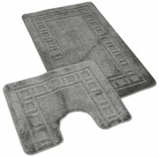 Set de covorașe de baie Kvalitex Cadru gri, 60 x 100 cm, 60 x 50 cm