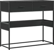 vidaXL Măsuță consolă, negru, 90x35x80 cm, lemn prelucrat