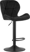 OFERTA Scaun de bar cu picior negru WEST VELVET, negru II. calitate