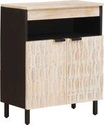 vidaXL Bufet Finisaj Alb Spălat 60 x 33 x 75 cm Lemn de mango solid