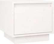 vidaXL Noptieră, alb, 35x34x32 cm, lemn masiv de pin