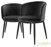 Set de 2 scaune din otel design LUX Filmore negru 111998 HZ