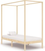 vidaXL Cadru pat cu baldachin, 100x200 cm, lemn masiv de pin