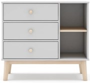 Comodă pentru copii albă joasă 90x81 cm Esteban – Marckeric