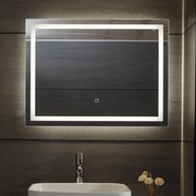 Aquamarin Oglindă de baie cu iluminare LED 28 W, 80x60cm