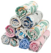 New Baby Scutece din flanel cu imprimeu Standard, 70 x 80 cm, set 10 buc.