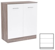 Comodă Miami cu 2 uși 80x92 cm alb-stejar York