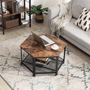 Masuta cafea Living Hexagonala Industrial Design 75 x 75 x 45 cm (L x l x l)