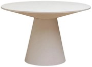 Masa de dining rotunda cu blat din panouri de lemn masiv ,"Alba"