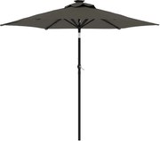 vidaXL Umbrelă soare grădină stâlp din oțel/LED antracit 225x225x212cm