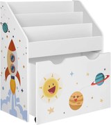 Biblioteca copii KIDS 62,5x29,5x70 cm alb