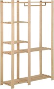 vidaXL Cuier de haine, 110x38x170 cm, lemn masiv de pin