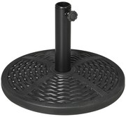 Outsunny Bază de Umbrelă de Grădină Rotundă, Efect de Ratan, Greutate 9,5 kg, Ø45cm, Negru | Aosom Romania