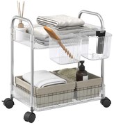 vidaXL Cărucior de depozitare cu 2 niveluri transparent acrilic