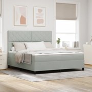 vidaXL Pat cu arcuri cu saltea Gri deschis 180 x 200 cm Catifea
