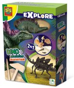 Set creativ Dino si excavarea scheletului 2 in 1 - Stegozaur
