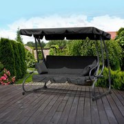 Leagăn de grădină reglabil gri închis
