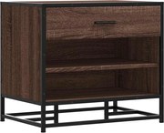 vidaXL Bancă de pantofi din stejar maro lemn și metal prelucrat