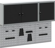 vidaXL Set dulap de unelte 5 pcs Negru Oțel vopsit electrostatic