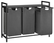 Coș de rufe REX negru/gri